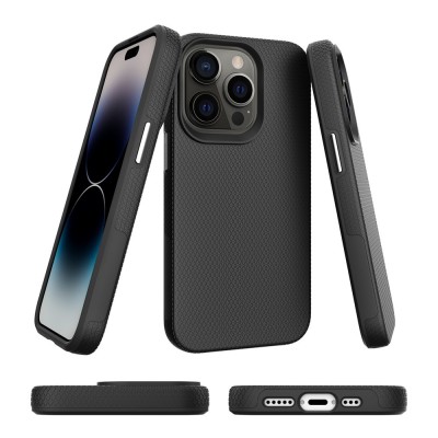„TUKU“ Shockproof hard silicone case - black (iPhone 15 Pro)