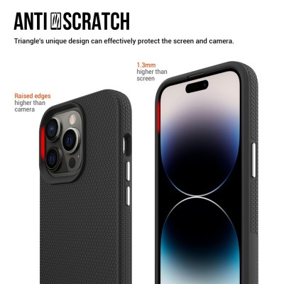 „TUKU“ Shockproof hard silicone case - black (iPhone 15 Pro)