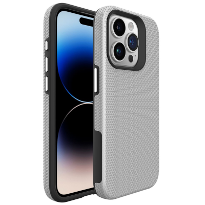 „TUKU“ Shockproof hard silicone case - silver (iPhone 16 Pro Max)