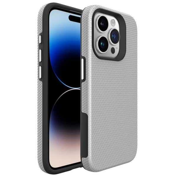 „TUKU“ Shockproof hard silicone case - silver (iPhone 16 Pro Max)