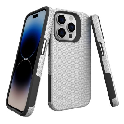 „TUKU“ Shockproof hard silicone case - silver (iPhone 16 Pro Max)