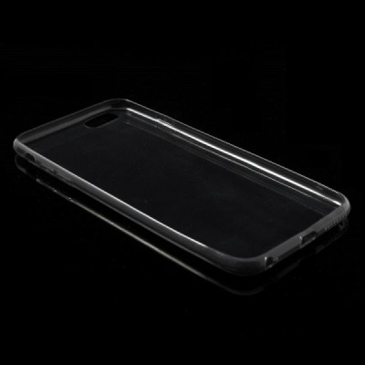 Apple iPhone 6 Plus (6s Plus) skaidrus (permatomas) kieto silikono TPU ploniausias pasaulyje pilkas dėklas / Priedai.lt