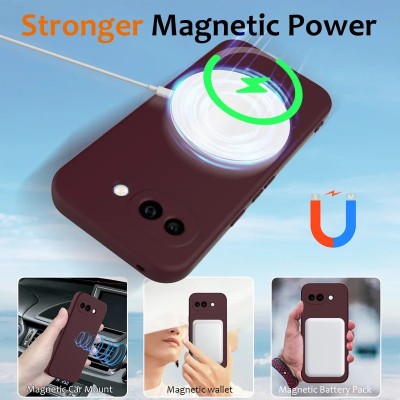 "Shell" MagSafe Hard Silicone (TPU) Case Cover - burgundy (Pixel 10a)