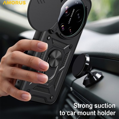 "AMORUS" Kickstand enhanced protection case - black (Xiaomi 17 Ultra)