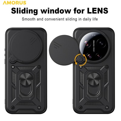 "AMORUS" Kickstand enhanced protection case - black (Xiaomi 17 Ultra)
