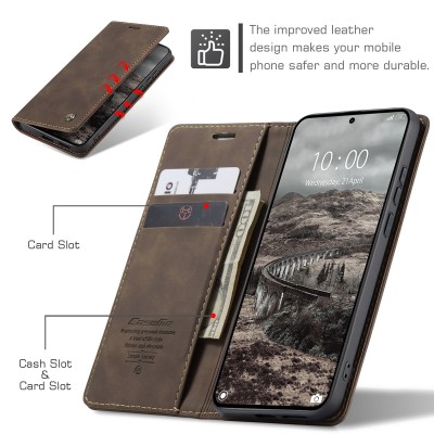 „CaseMe“ Retro Solid Flip Case - Brown (Xiaomi 17 Ultra)