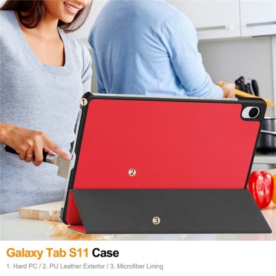 „Saige" Flip case - Red (Galaxy Tab S11)