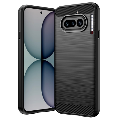 "AILES" Carbon hard silicone (TPU) case - black (Nothing Phone 4a)