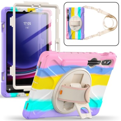 Rugged Case - Colorful / Pink (Galaxy Tab S7 11" / S8 11" / S9 11" / S9 FE 5G / S10 FE / S10 Lite)