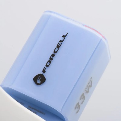 „Forcell“ F-Energy Crystal wall charger (33W) + USB-C cable - blue