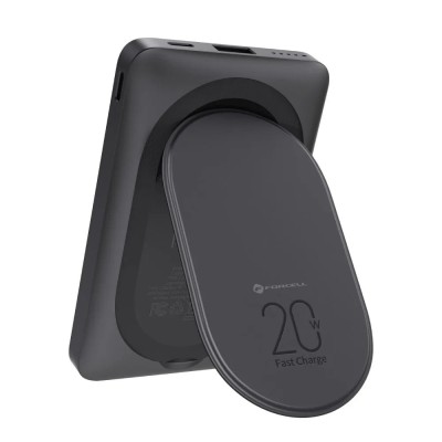 „Forcell“ Magnetic Air MagStand Power Bank - Black (10000 mAh, 20W)