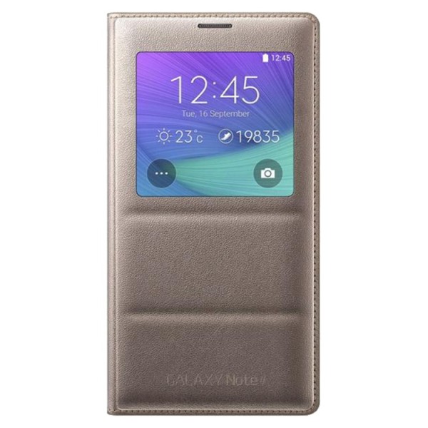 „Samsung“ S View Cover atverčiamas dėklas - auksinis (Galaxy Note 4)