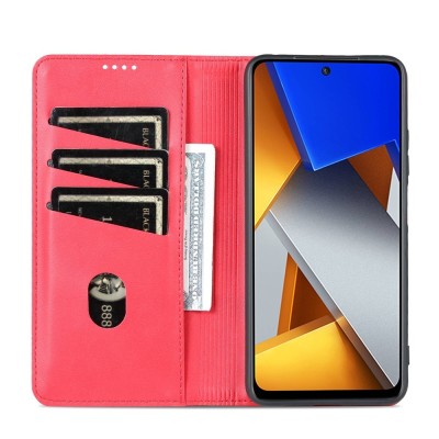 "AZNS" Retro flip book case - Red (Poco M4 Pro 4G)