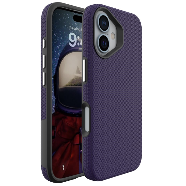 „TUKU“ Shockproof hard silicone case - purple (iPhone 16)