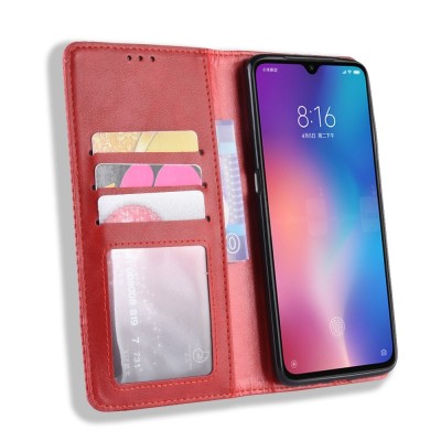 „Vintage“ flip case - red (Mi 9 Lite)