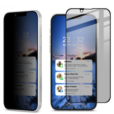 "IMAK" Tempered Glass black screen protector - privacy (iPhone 14 / 13 / 13 Pro)