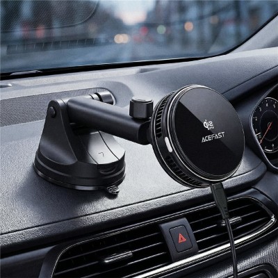 ACEFAST D67 Magnetic Magsafe Car Phone Holder / Charger with Cooling (25W) - Black