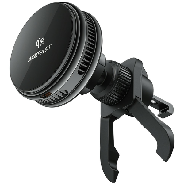 ''ACEFAST'' D66 Magnetic Magsafe ventilated car phone holder / charger (25W) - black