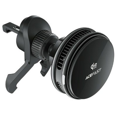''ACEFAST'' D66 Magnetic Magsafe ventilated car phone holder / charger (25W) - black