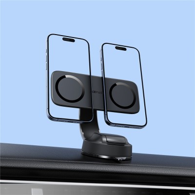 „ACEFAST“ D60 double magnetic car phone holder (on the dashboard) - black