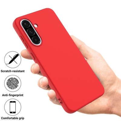 "Shell" hard silicone (TPU) case - red (Galaxy A56 / A36)