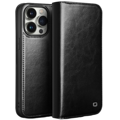"QIALINO" flip case cover - black (iPhone 15 Pro Max)