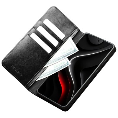 "QIALINO" flip case cover - black (iPhone 15 Plus)