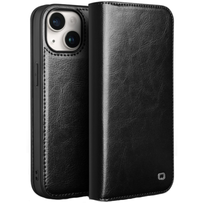 "QIALINO" flip case cover - black (iPhone 15 Plus)