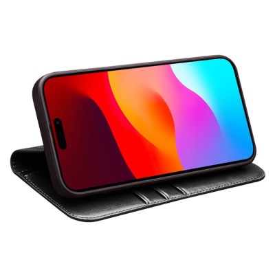 "QIALINO" flip case cover - black (iPhone 15 Plus)
