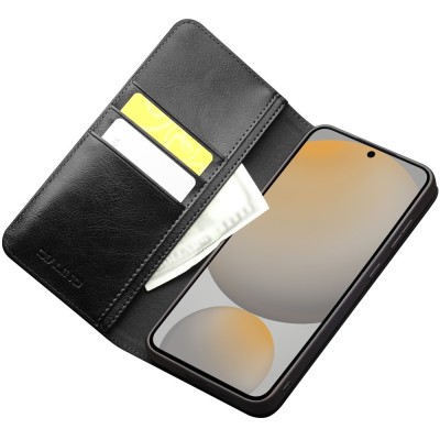 "QIALINO" flip case cover - black (Galaxy S25 FE)
