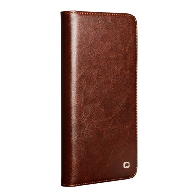 "QIALINO" flip case cover - brown (Galaxy S25 FE)