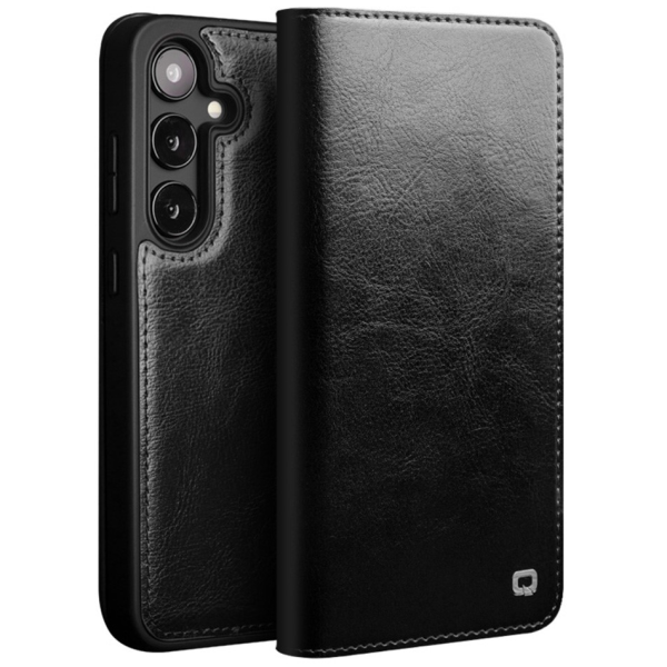 "QIALINO" flip case cover - black (Galaxy S25+)