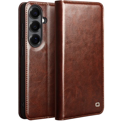 "QIALINO" flip case cover - brown (Galaxy S26+)