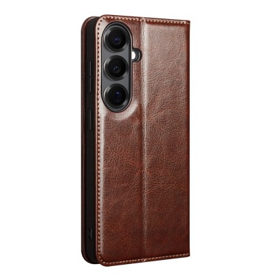 "QIALINO" flip case cover - brown (Galaxy S26+)