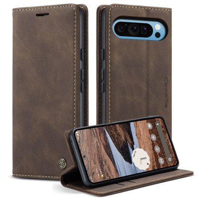 „CaseMe“ Retro Solid Flip Case - Brown (Pixel 10 Pro XL)