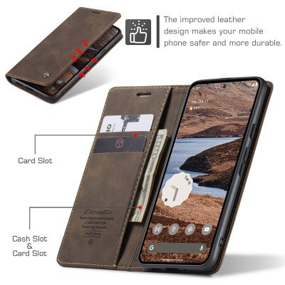 „CaseMe“ Retro Solid Flip Case - Brown (Pixel 10 Pro XL)