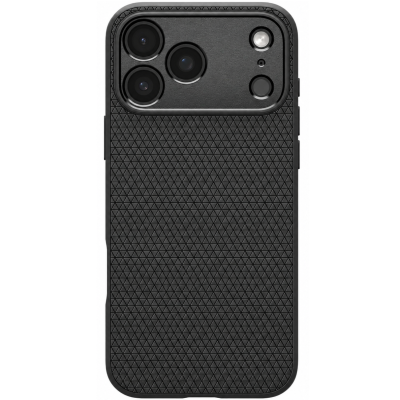 "Spigen" Liquid Air Apple iPhone 17 Pro Max Black Hard Silicone Case Cover - Back | Priedai.lt