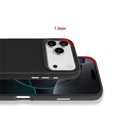 „TUKU“ Shockproof Magsafe hard silicone case - black (iPhone 17 Pro)