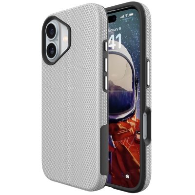 „TUKU“ Shockproof Magsafe hard silicone case - silver (iPhone 17)