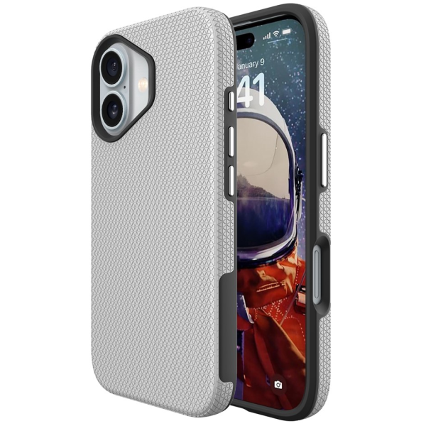„TUKU“ Shockproof Magsafe hard silicone case - silver (iPhone 17)