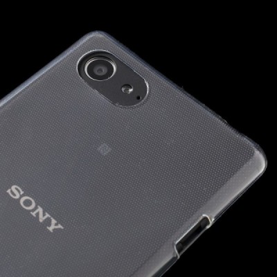 Sony Xperia E3 skaidrus (permatomas) kieto silikono TPU ploniausias pasaulyje dėklas / Priedai.lt