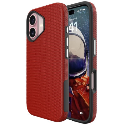 „TUKU“ Shockproof Magsafe hard silicone case - Red (iPhone 17)