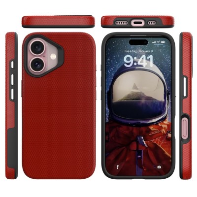 „TUKU“ Shockproof Magsafe hard silicone case - Red (iPhone 17)
