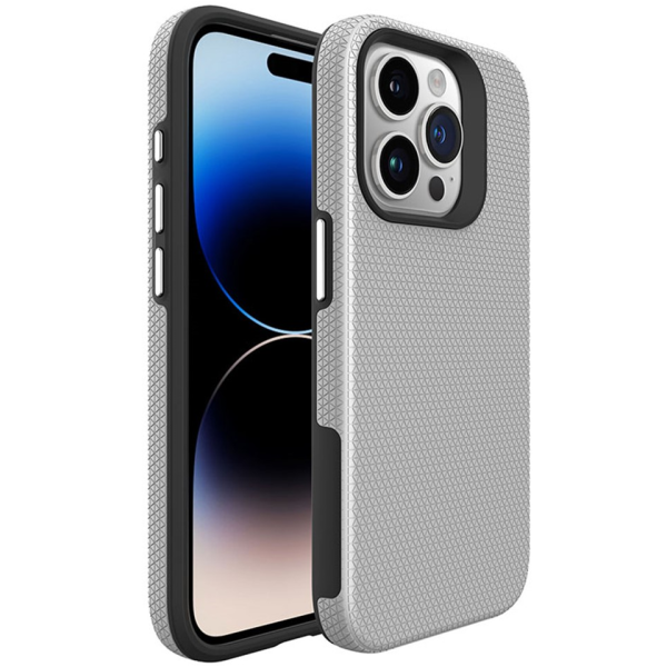 „TUKU“ Shockproof Magsafe hard silicone case - silver (iPhone 16 Pro Max)