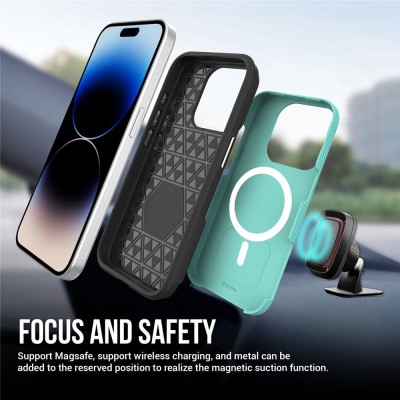 „TUKU“ Shockproof Magsafe hard silicone case - green (iPhone 16 Pro Max)