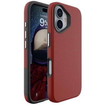 „TUKU“ Shockproof Magsafe hard silicone case - Red (iPhone 16)