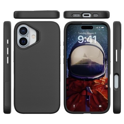 „TUKU“ Shockproof Magsafe hard silicone case - black (iPhone 16)
