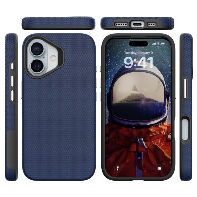 „TUKU“ Shockproof Magsafe hard silicone case - Blue (iPhone 16)
