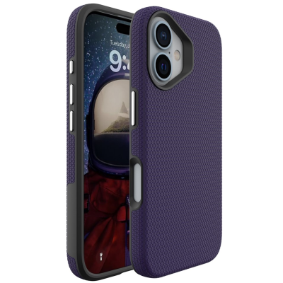 „TUKU“ Shockproof Magsafe hard silicone case - Purple (iPhone 16)
