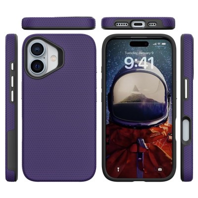 „TUKU“ Shockproof Magsafe hard silicone case - Purple (iPhone 16)